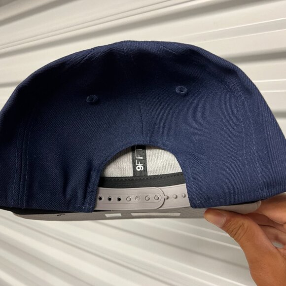 Georgetown Hoyas NCAA Teamscript Snapback Hat Blue Gray - New - Picture 2 of 3